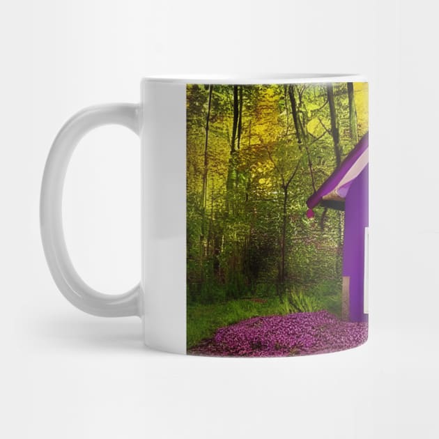 Purple Color House in Forest Art by Designso